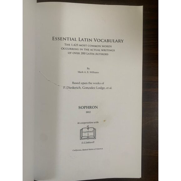 Essential Latin Vocabulary by Mark A. E. Williams Paperback Book LS13 - Picture 3 of 6